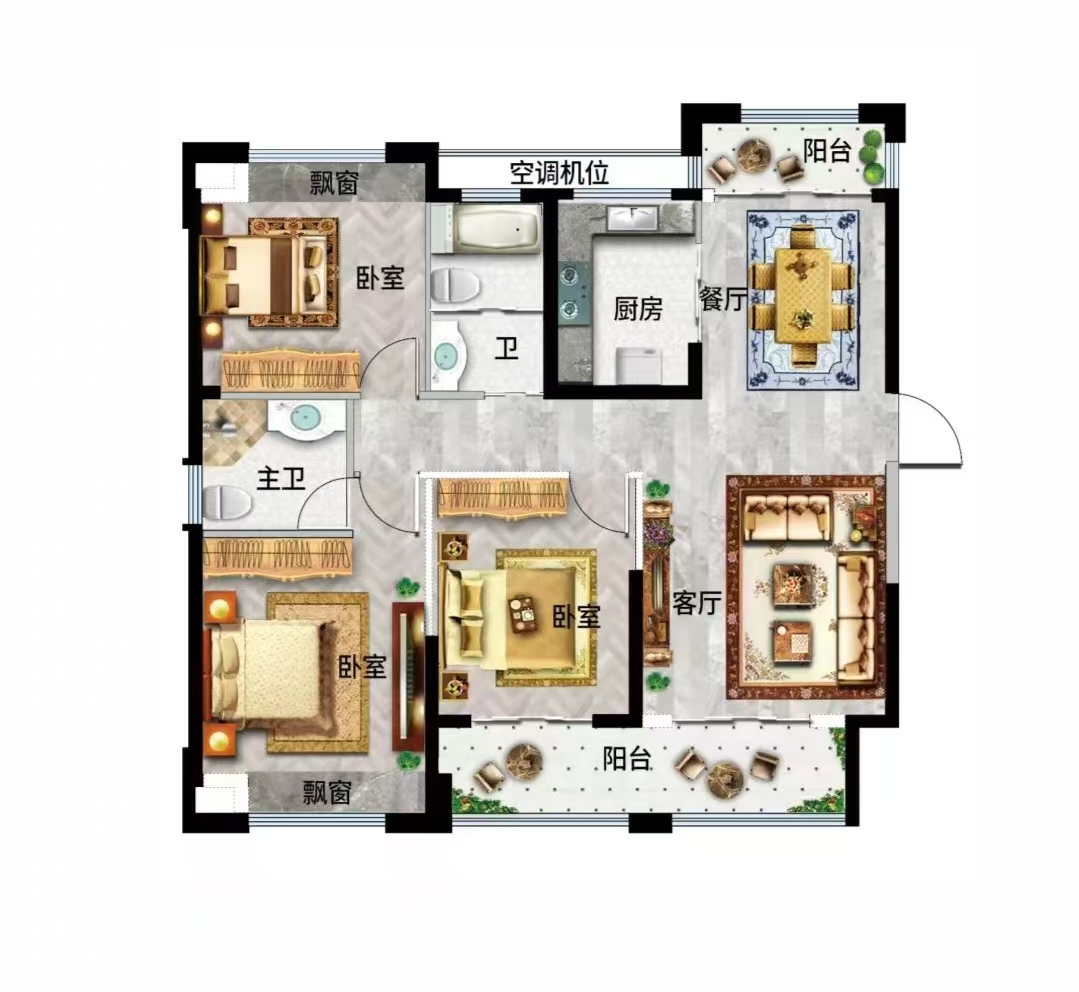 滨江花园 4室2厅3卫 58.8万 滨江花园 4室2厅3卫 58.8万户型图