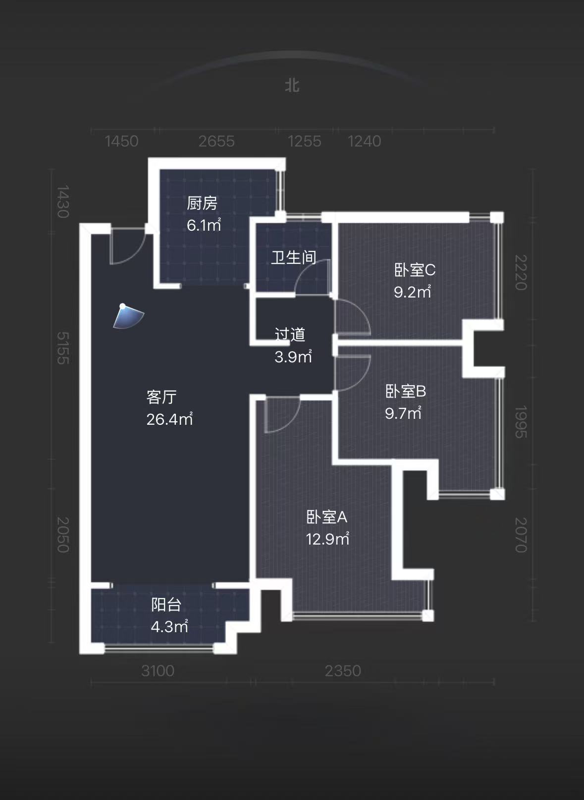 金轮津桥华府 3室2厅1卫 85.0万 金轮津桥华府 3室2厅1卫 85.0万室内图
