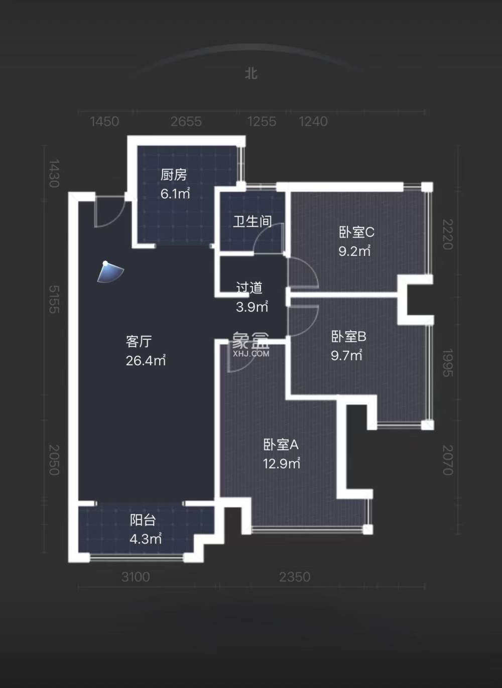 金轮津桥华府  3室2厅1卫    85.0万