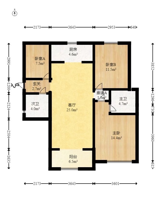 江山帝景雅典  3室2厅2卫    2400.0元/月 江山帝景雅典  3室2厅2卫    2400.0元/月户型图