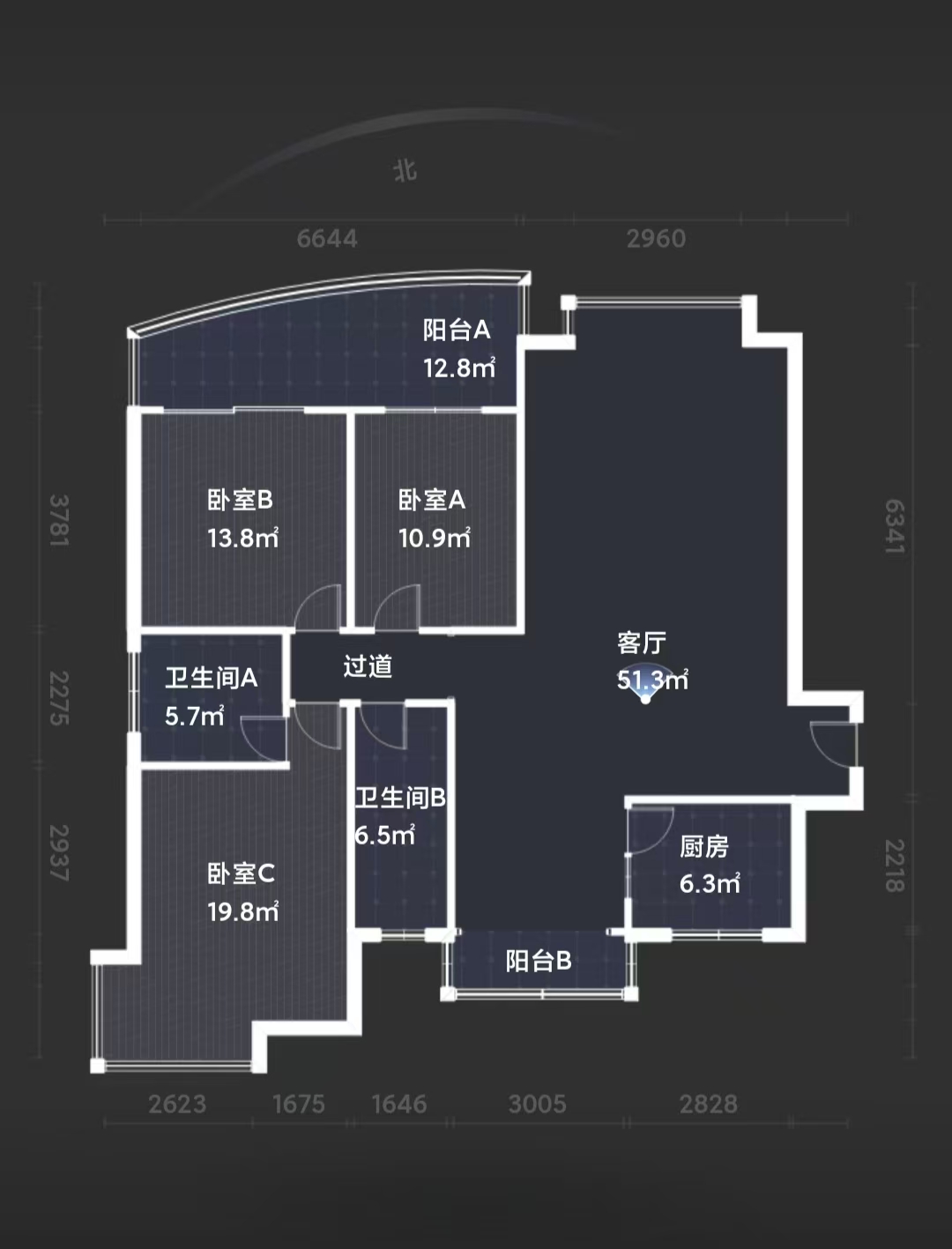 四季花园  3室2厅2卫    50.0万室内图