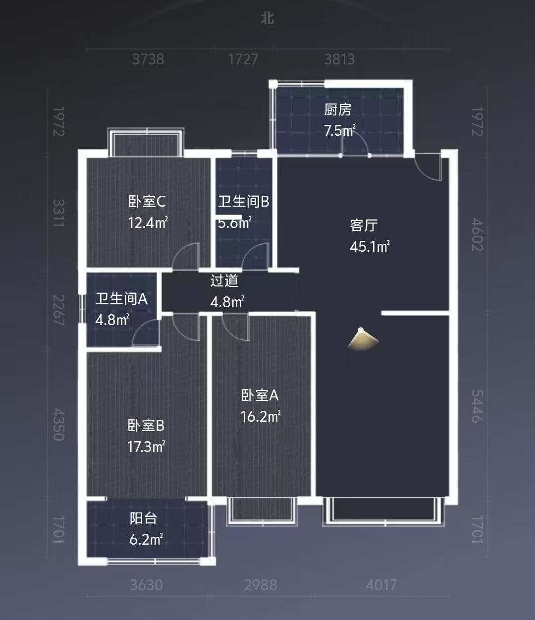 开元三村  3室2厅2卫    39.8万室内图