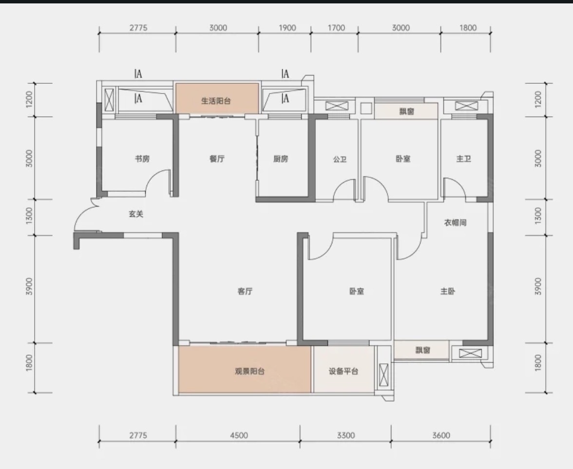 建工城城市之光  4室2厅2卫    88.8万户型图