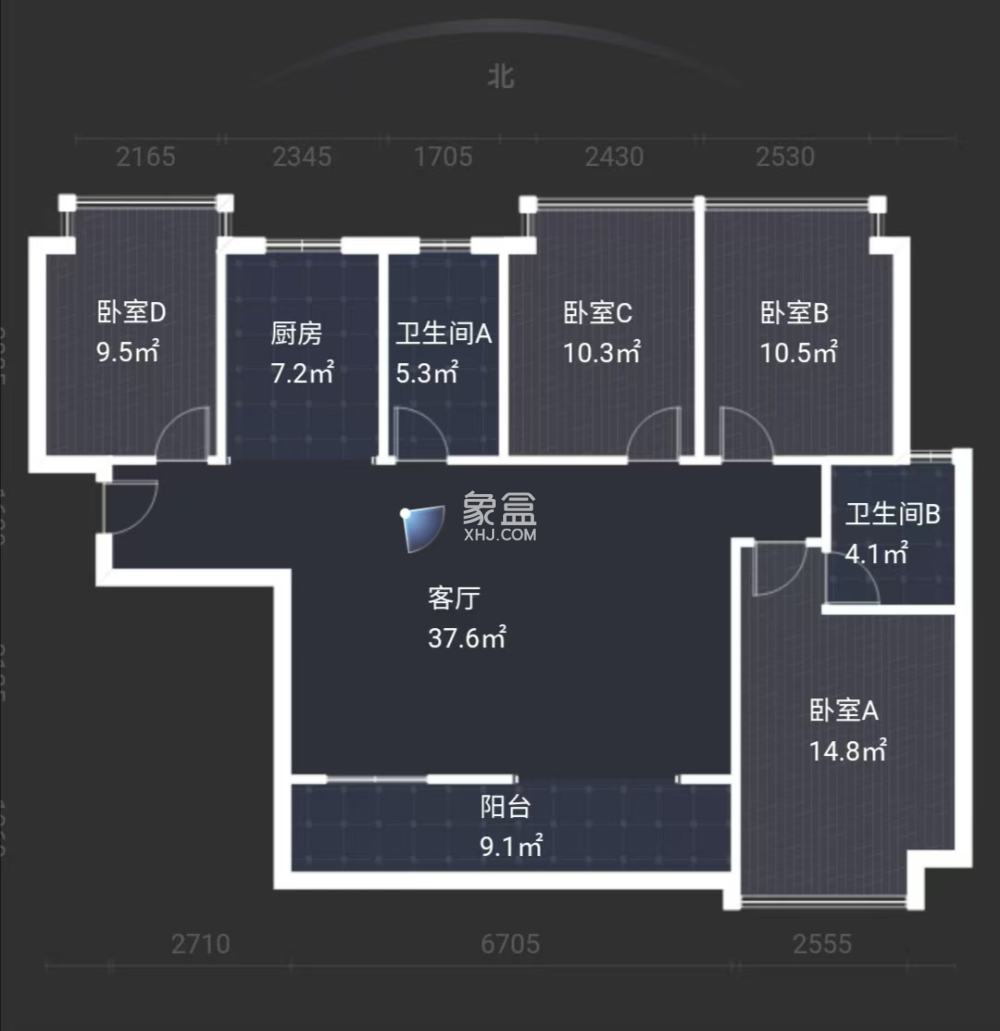 中房天玺湾  4室2厅2卫    59.5万