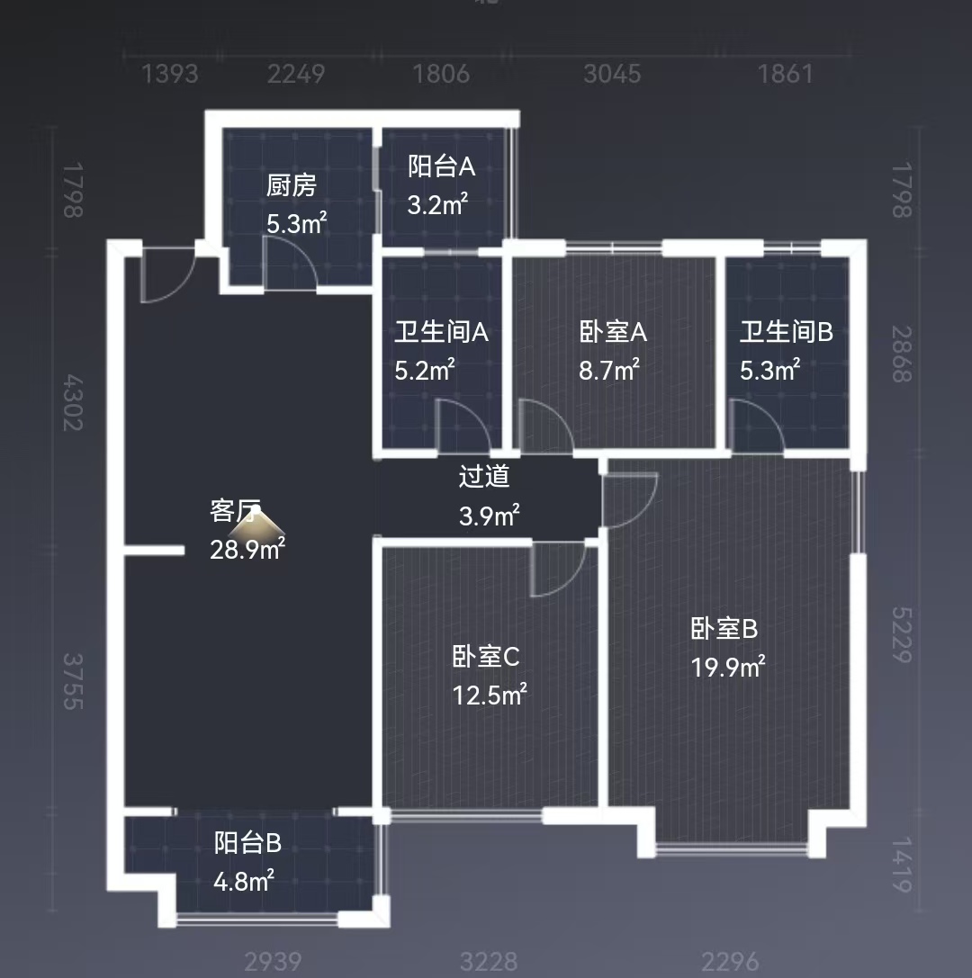 中建御山和苑  3室2厅2卫    66.0万室内图