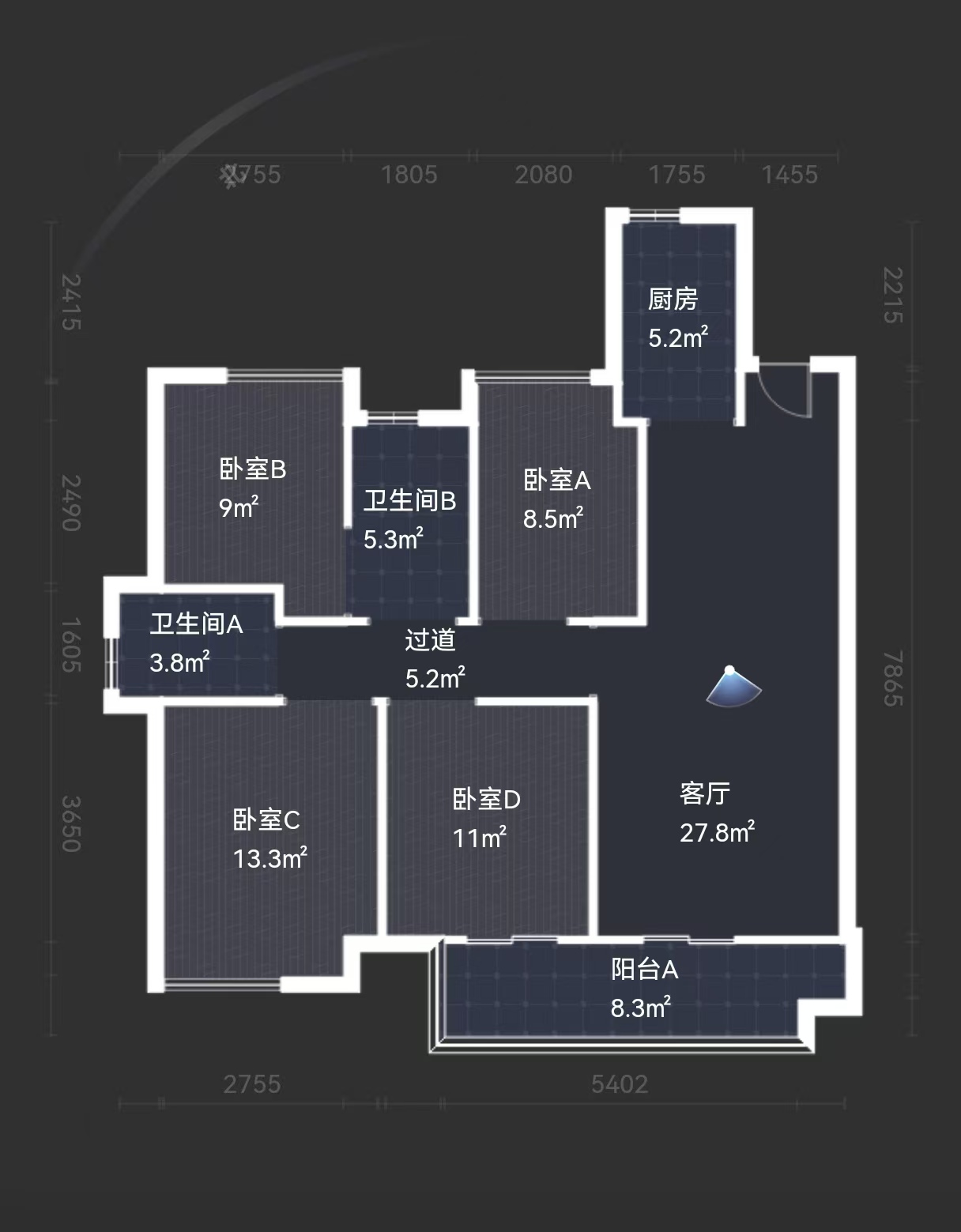 香江悦府 3室2厅2卫 79.8万 香江悦府 3室2厅2卫 79.8万室内图
