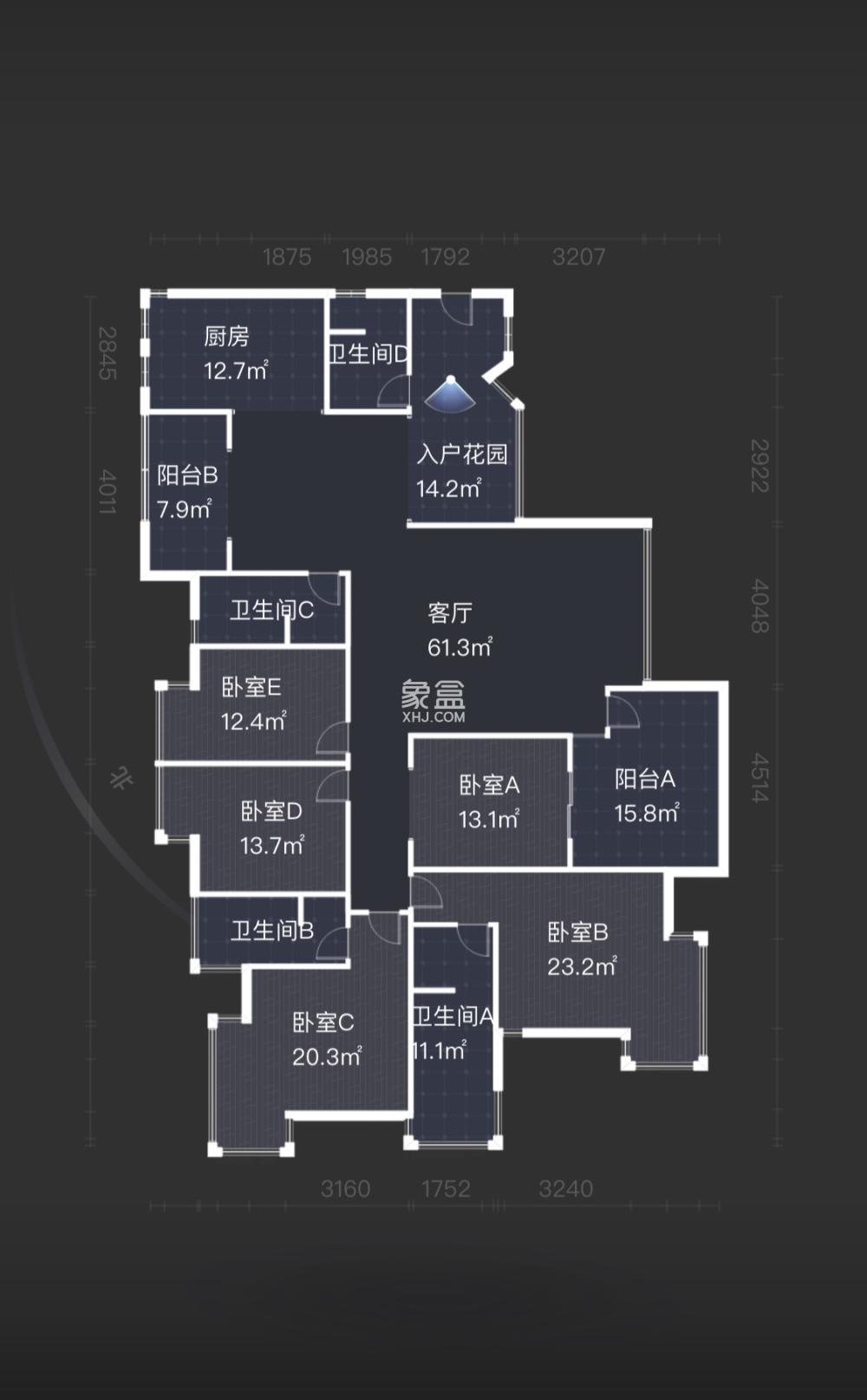 山水国际  5室2厅3卫    156.0万