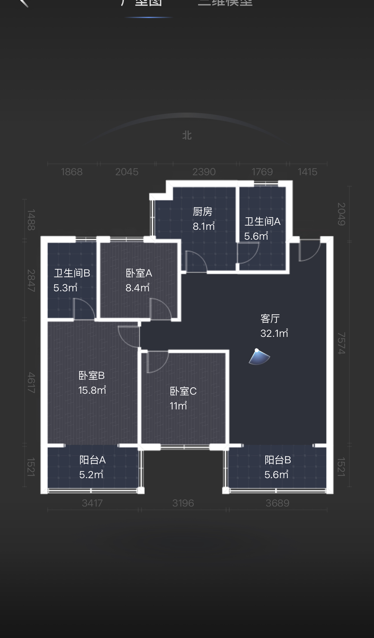 泰华二村  3室2厅2卫    32.8万室内图