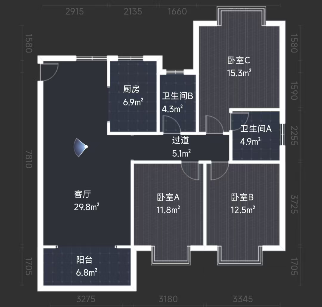体育新城  3室2厅2卫    48.0万