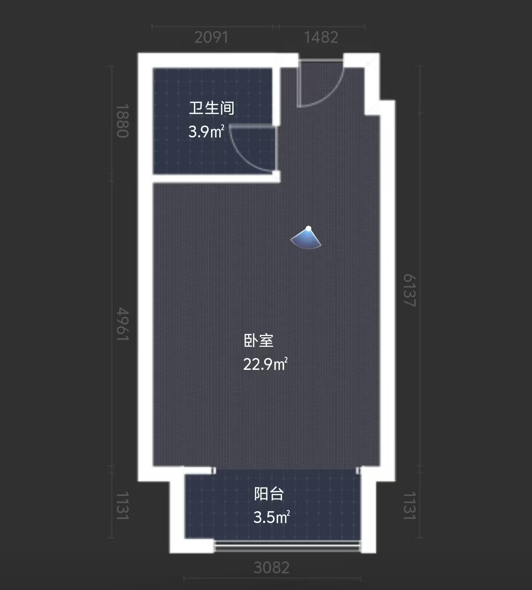中泰财富湘江  1室1厅1卫    21.0万室内图