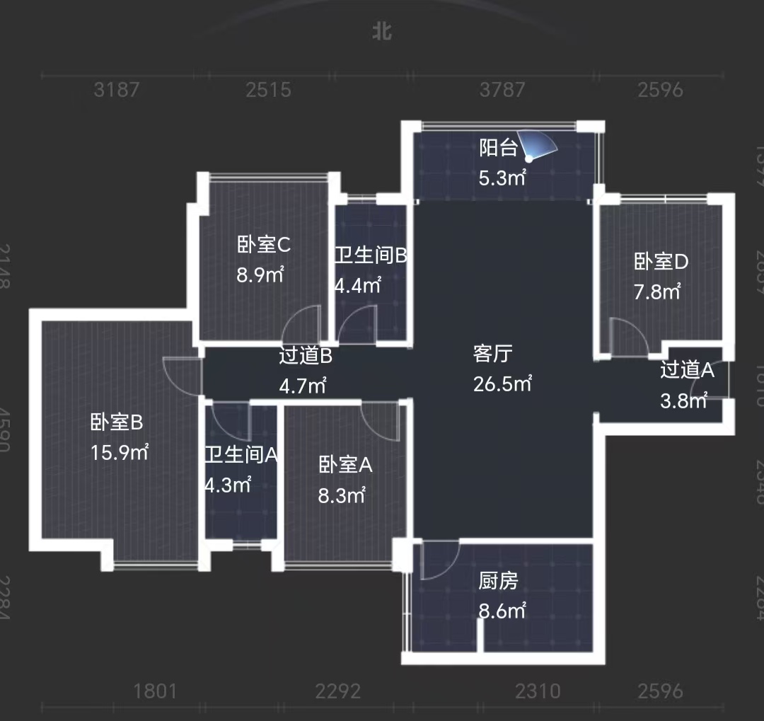 奥园广场  4室2厅2卫    75.0万室内图