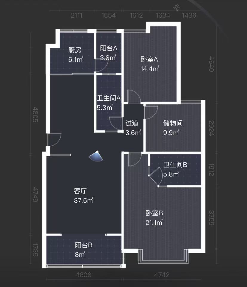 天台玉苑  3室2厅2卫    55.0万室内图
