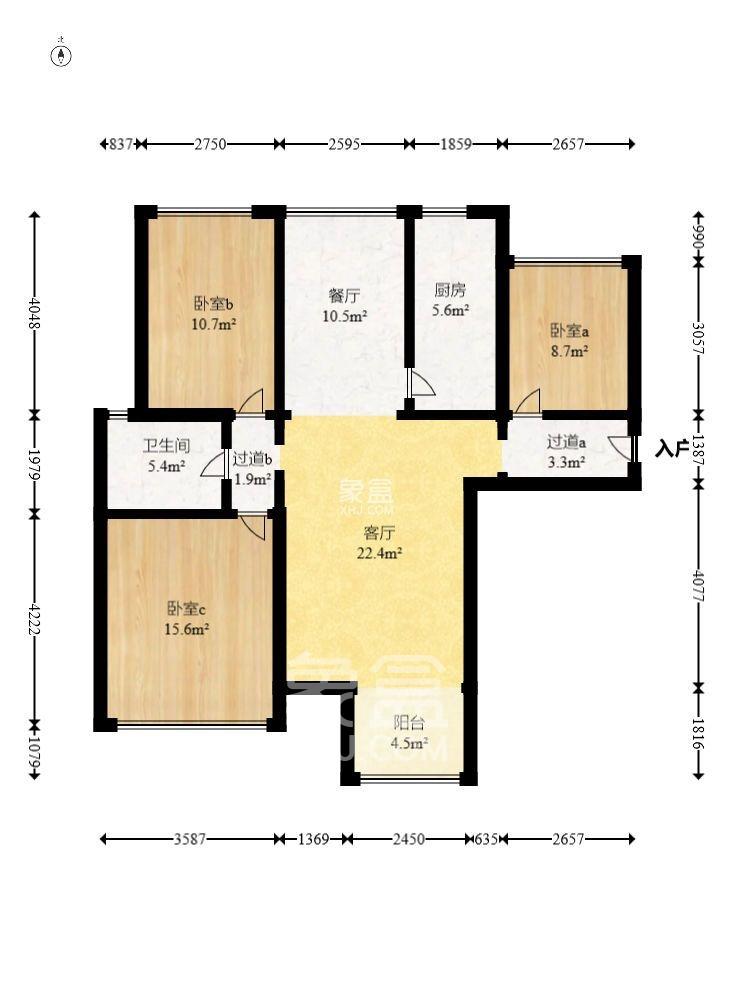 欧莱雅郡  3室2厅1卫    2100.0元/月室内图