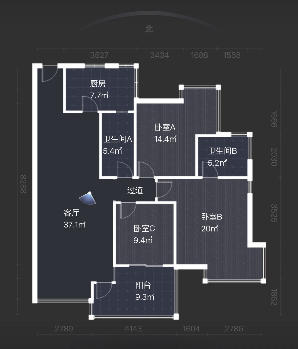 山水国际  3室2厅2卫    85.0万室内图
