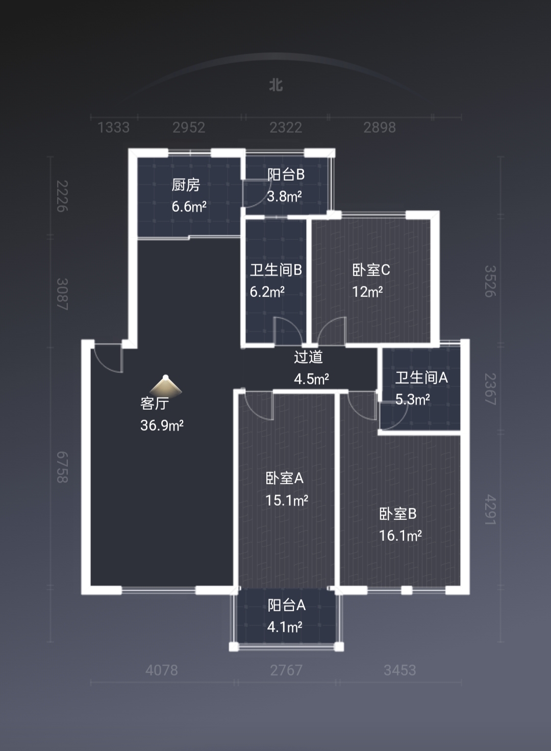 尚格名城东岸花园  3室2厅2卫    49.0万室内图
