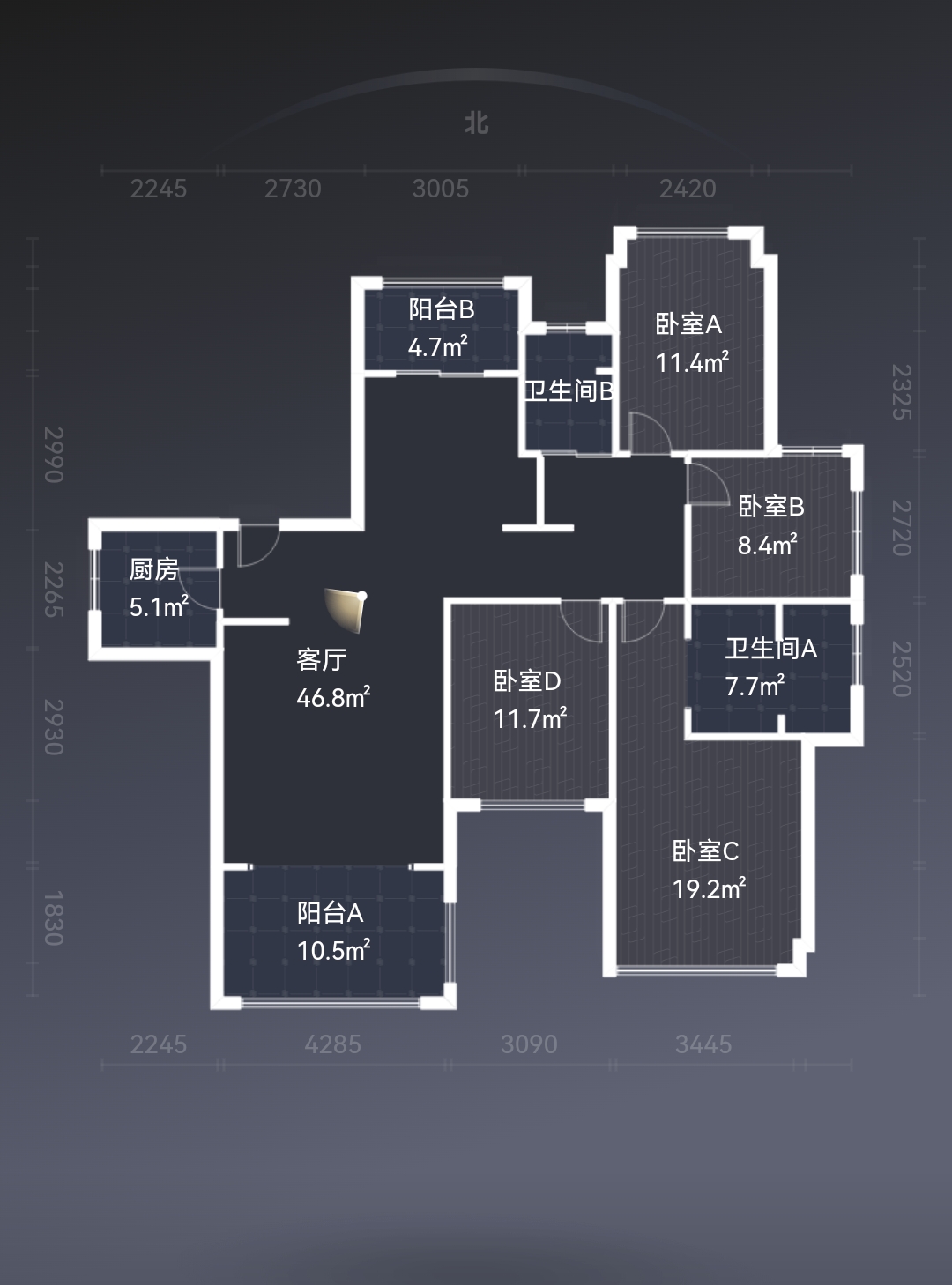 佳兆业金域天下二期  3室2厅1卫    85.0万室内图