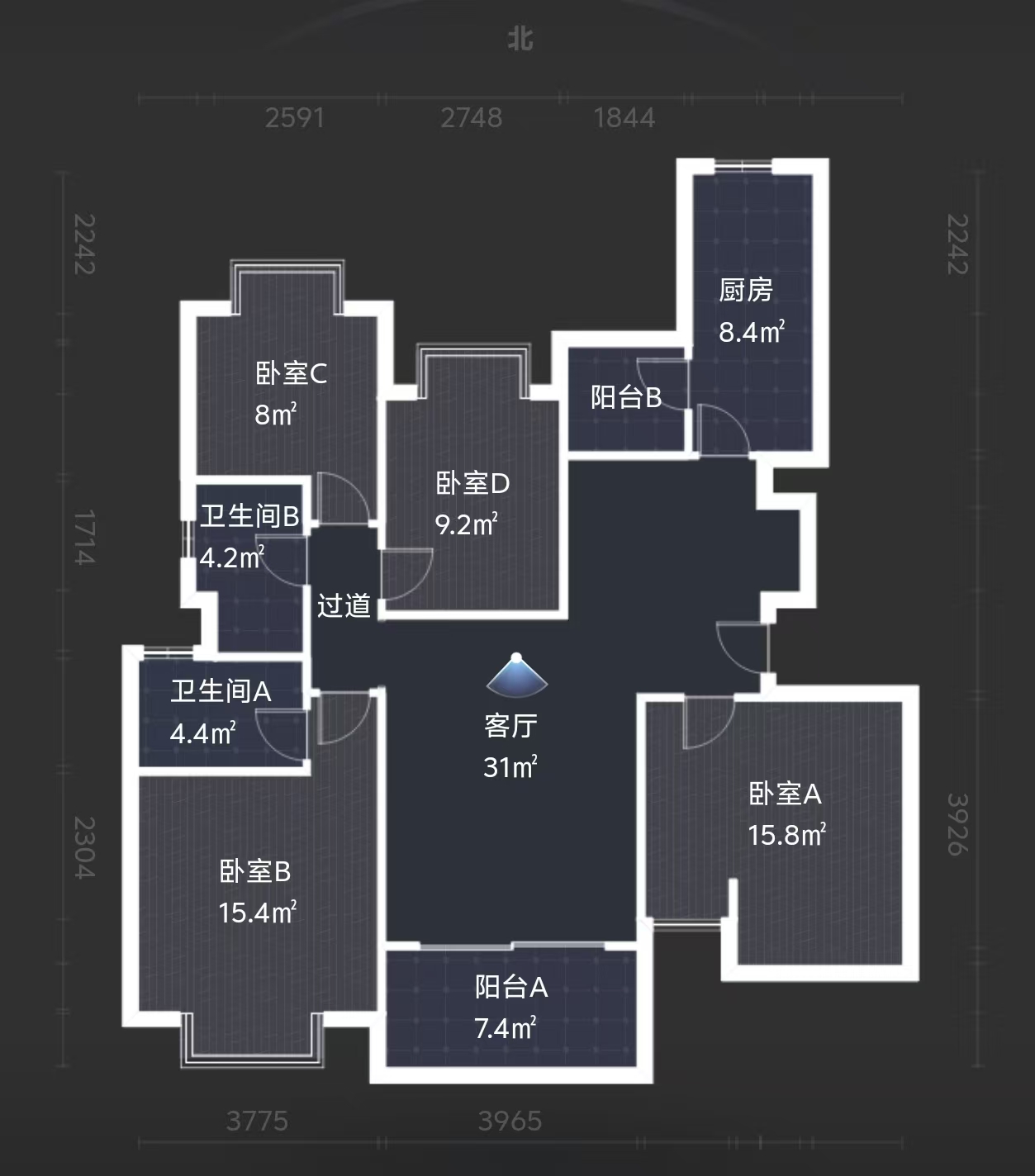 恒大华府  4室2厅2卫    75.8万