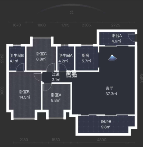 中海学府里  4室2厅2卫    89.5万