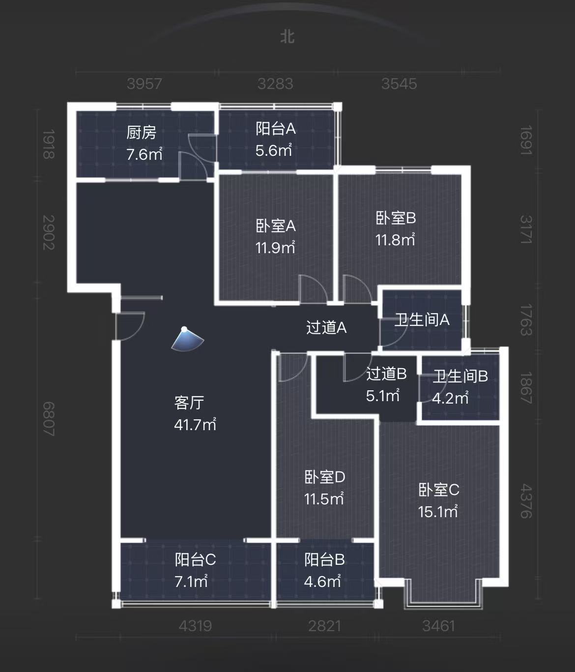 熹悦花都  3室2厅2卫    52.8万室内图