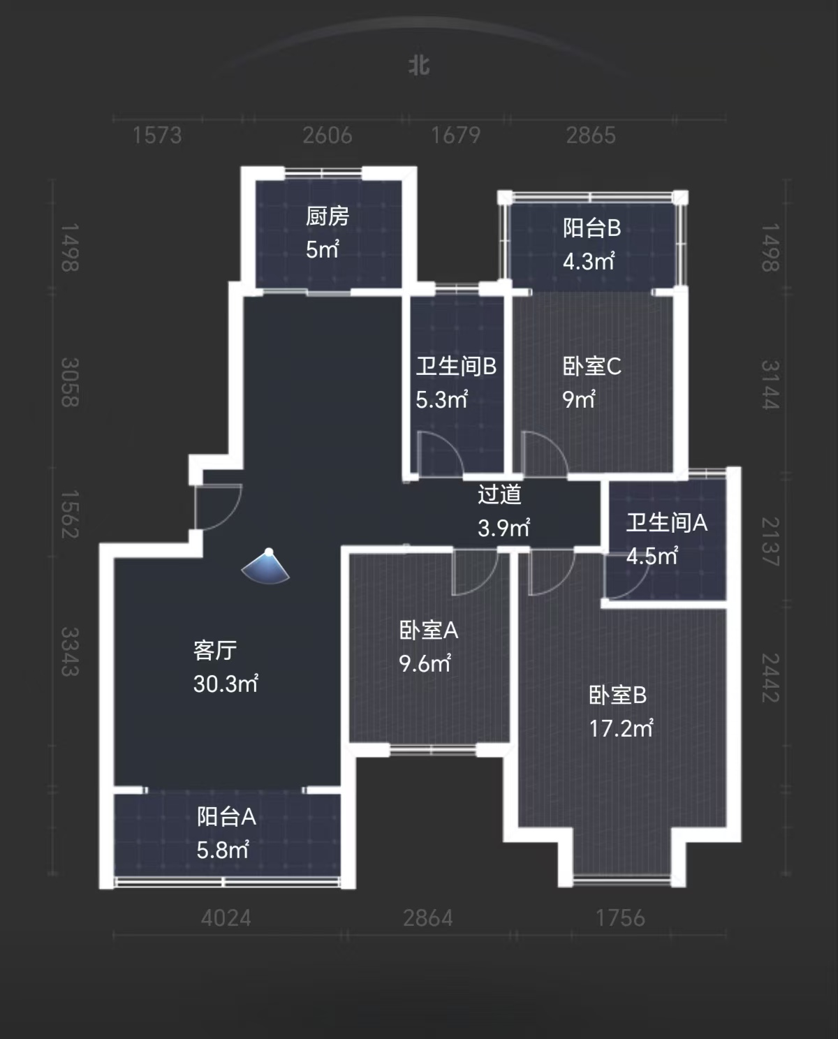 山河锦园  3室2厅2卫    50.8万室内图