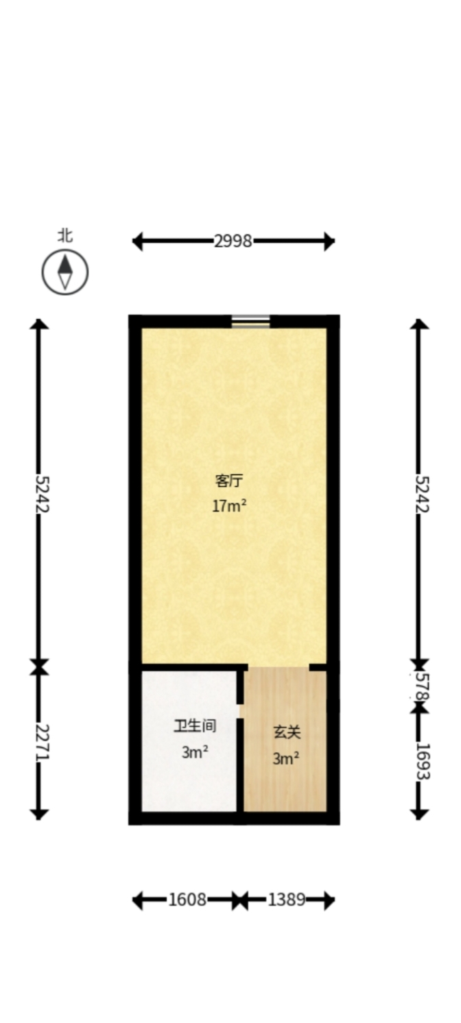碧桂园印象  1室0厅0卫    1300.0元/月户型图