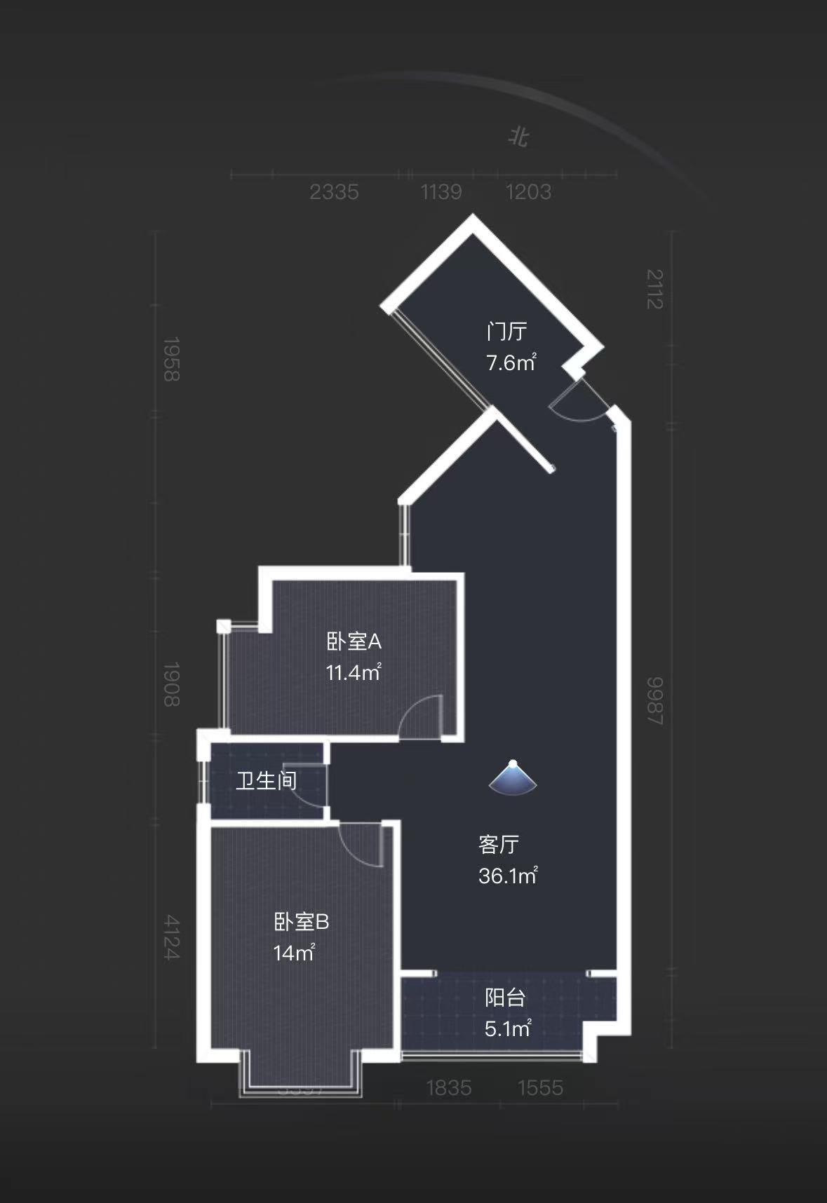 龙腾国际  3室2厅1卫    47.6万室内图