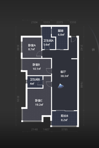美的城二期  3室2厅2卫    59.8万 美的城二期  3室2厅2卫    59.8万室内图