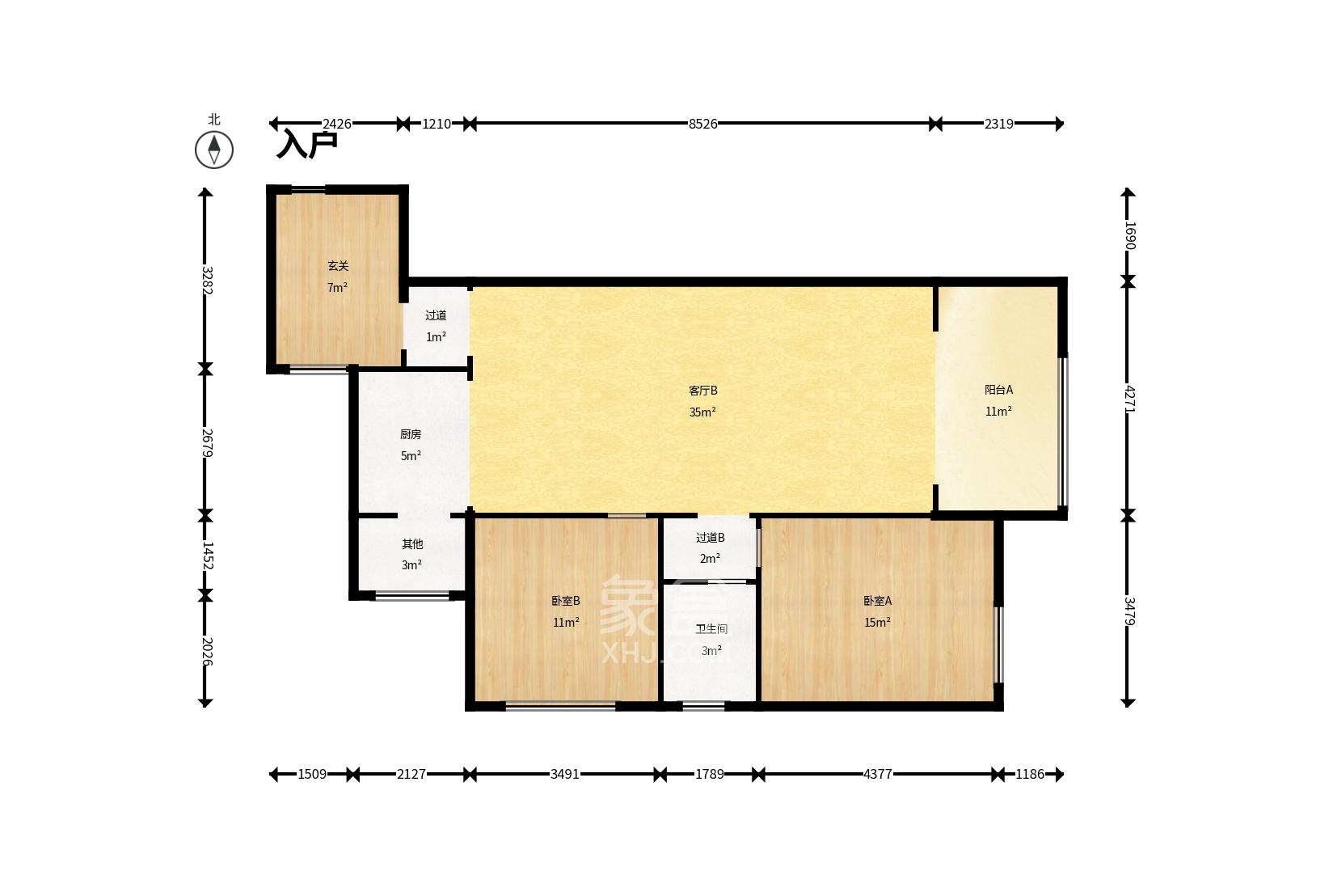 君悦紫园  2室2厅1卫    3100.0元/月 君悦紫园  2室2厅1卫    3100.0元/月户型图