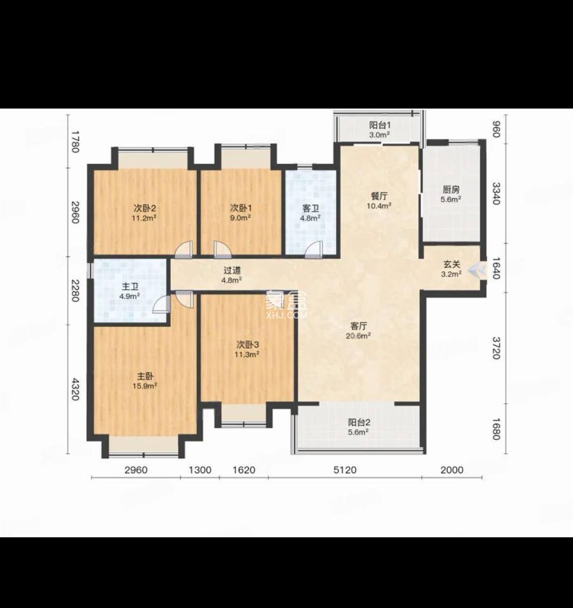 运达锦绣广场  4室2厅2卫    4680.0元/月 运达锦绣广场  4室2厅2卫    4680.0元/月户型图