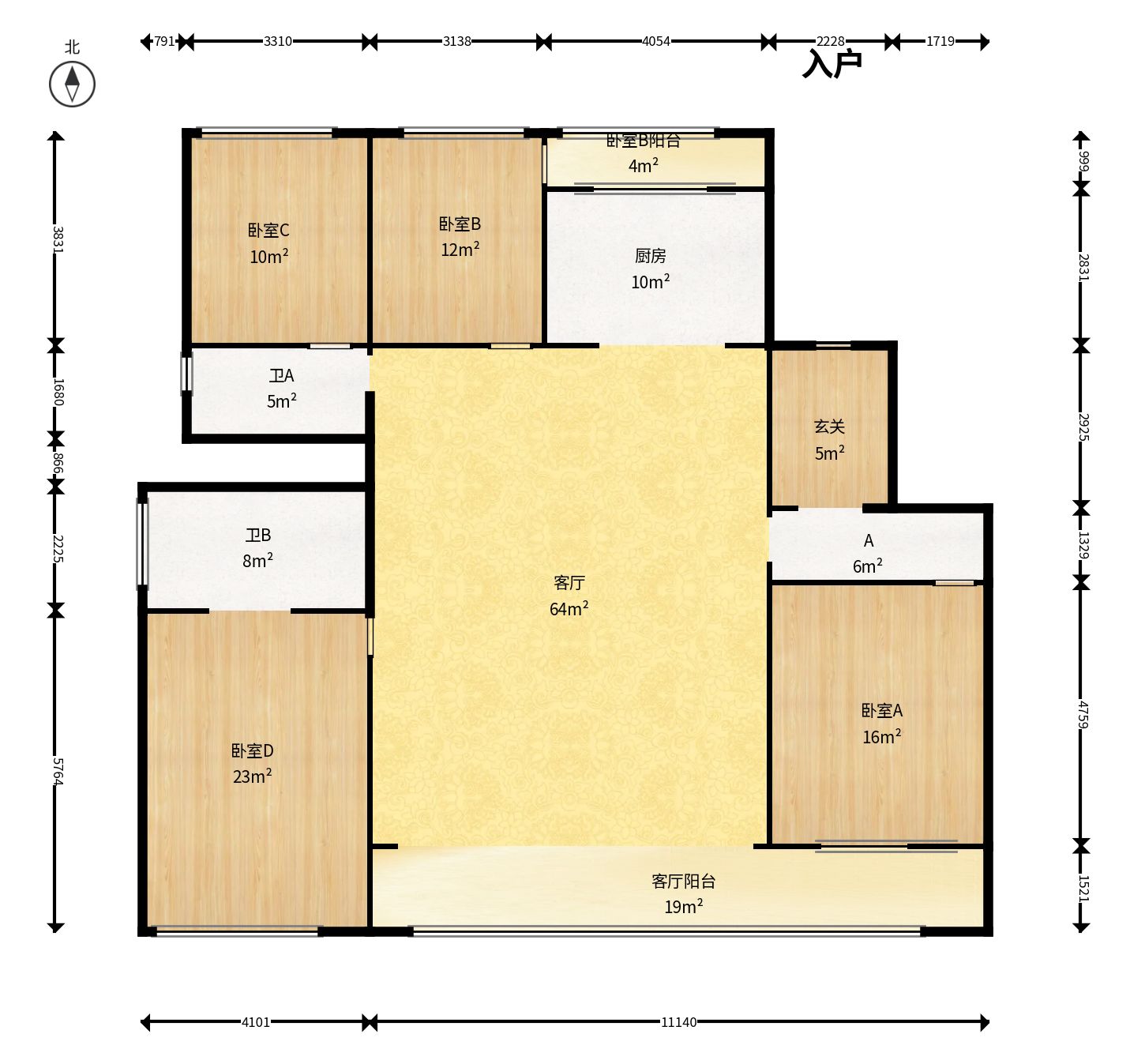 招商蛇口滨江境  4室2厅2卫    10000.0元/月 招商蛇口滨江境  4室2厅2卫    10000.0元/月户型图