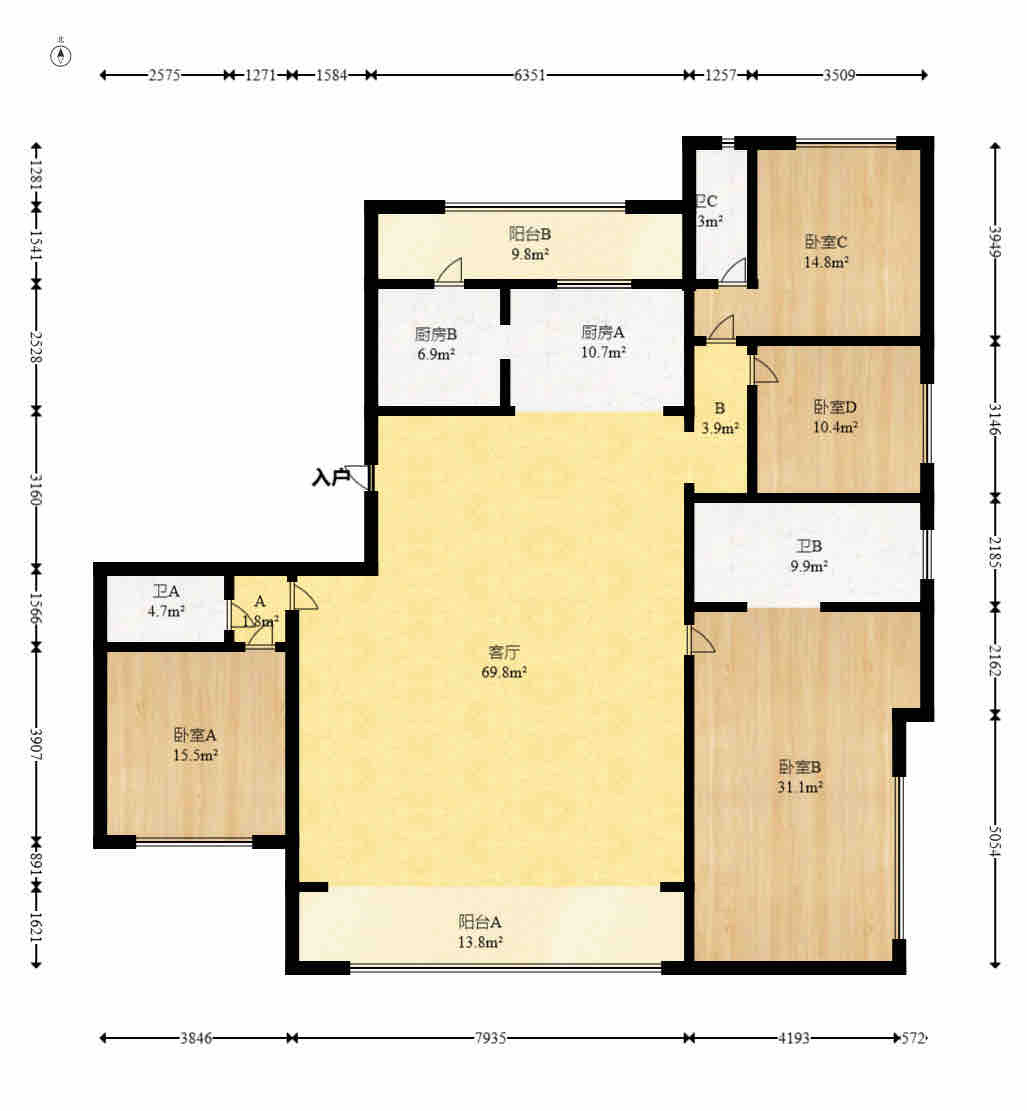 万科瑧湾汇  4室2厅3卫    19000.0元/月 万科瑧湾汇  4室2厅3卫    19000.0元/月户型图