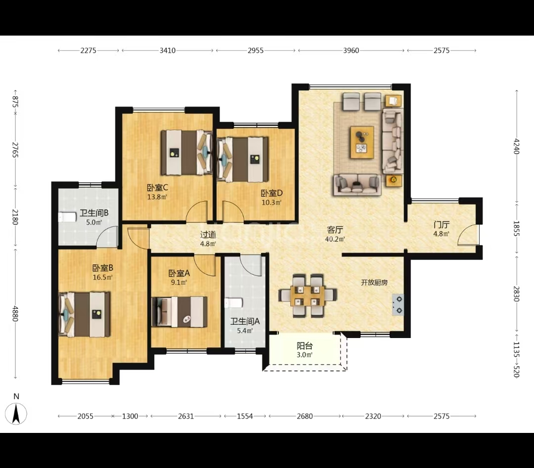 西郡佳园  4室2厅2卫    76.8万 西郡佳园  4室2厅2卫    76.8万室内图
