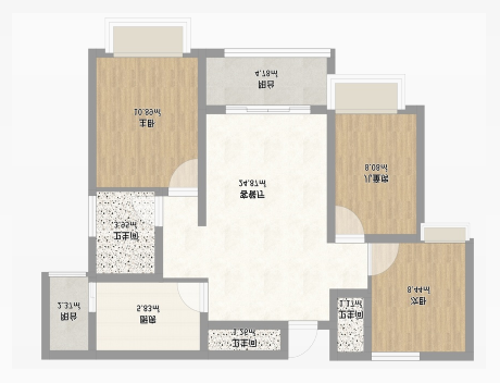 株洲恒大悦珑台 3室2厅1卫 78.0万 株洲恒大悦珑台 3室2厅1卫 78.0万室内图