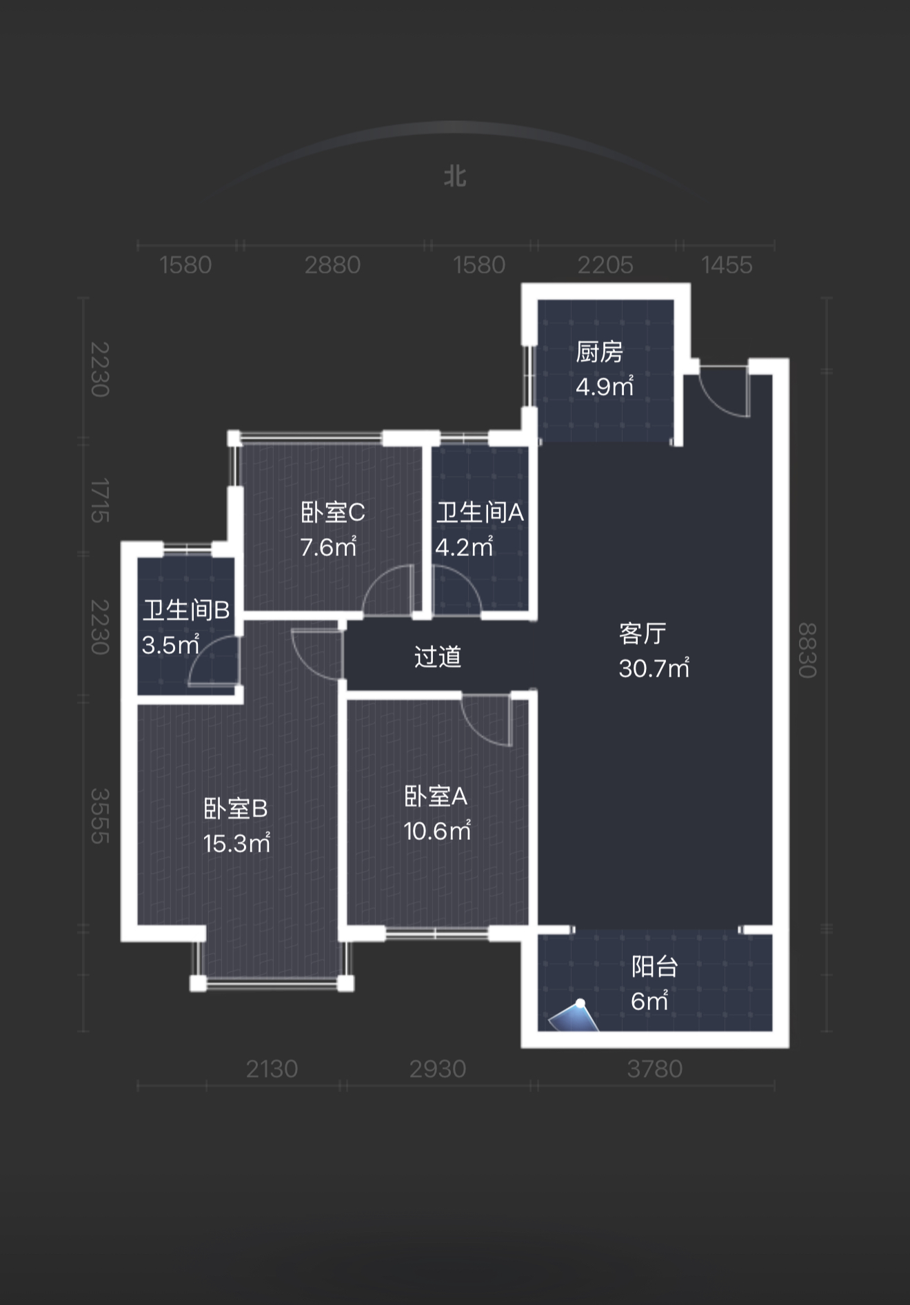 望云印象 3室2厅2卫 66.8万 望云印象 3室2厅2卫 66.8万室内图