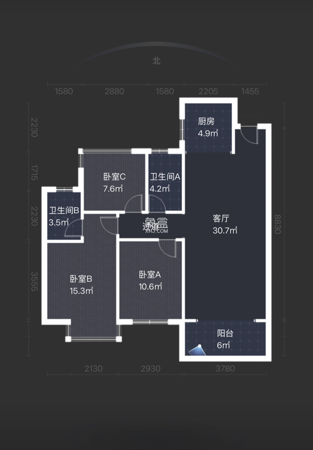 望云印象  3室2厅2卫    66.8万