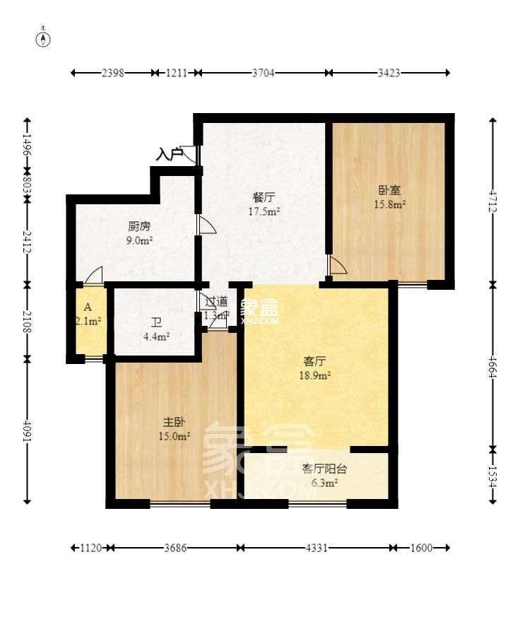 新城朗隽大都会 1室1厅1卫 600.0元/月 新城朗隽大都会 1室1厅1卫 600.0元/月户型图