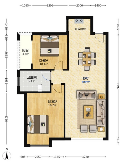 西郡佳园  2室2厅1卫    39.8万 西郡佳园  2室2厅1卫    39.8万室内图