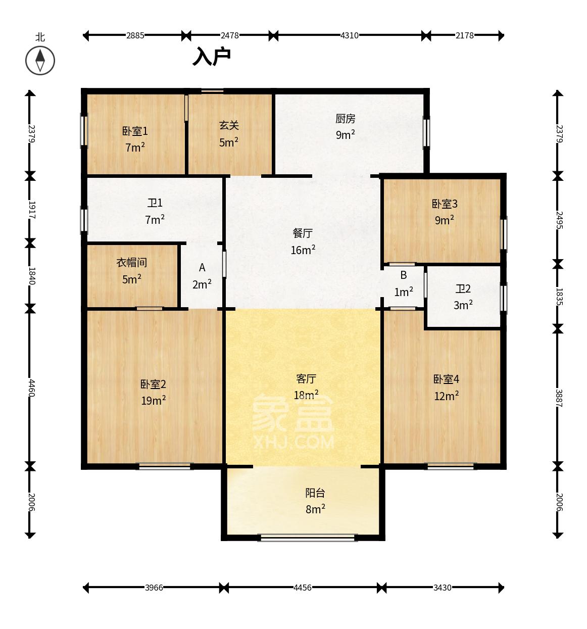 名家翡翠花园  4室2厅2卫    2500.0元/月 名家翡翠花园  4室2厅2卫    2500.0元/月户型图
