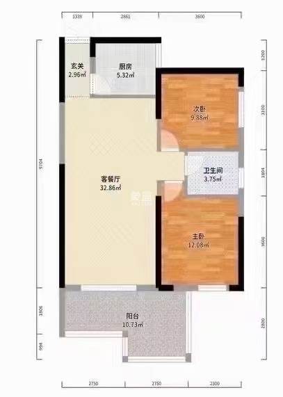 雨花大厦(云海大厦) 1室1厅1卫 2198.0元/月 雨花大厦(云海大厦) 1室1厅1卫 2198.0元/月户型图