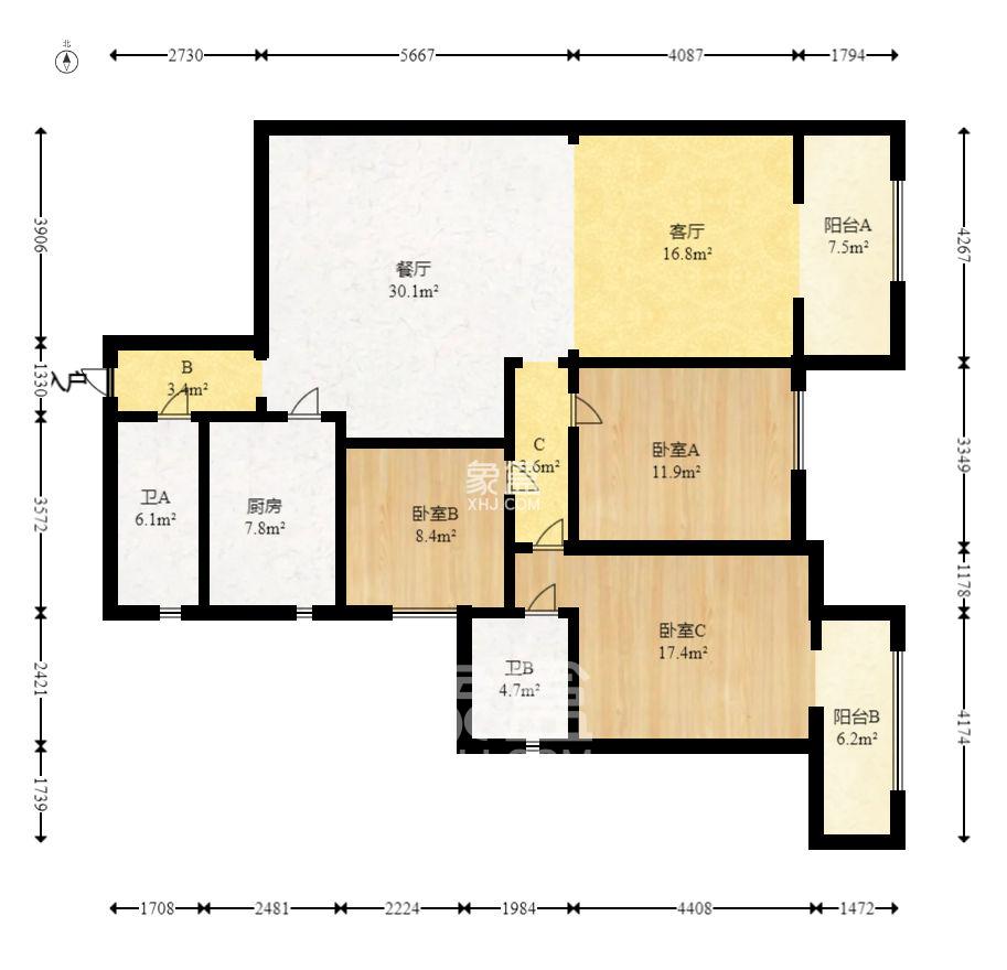 水岸天际（一期、二期）  6室2厅2卫    6500.0元/月室内图