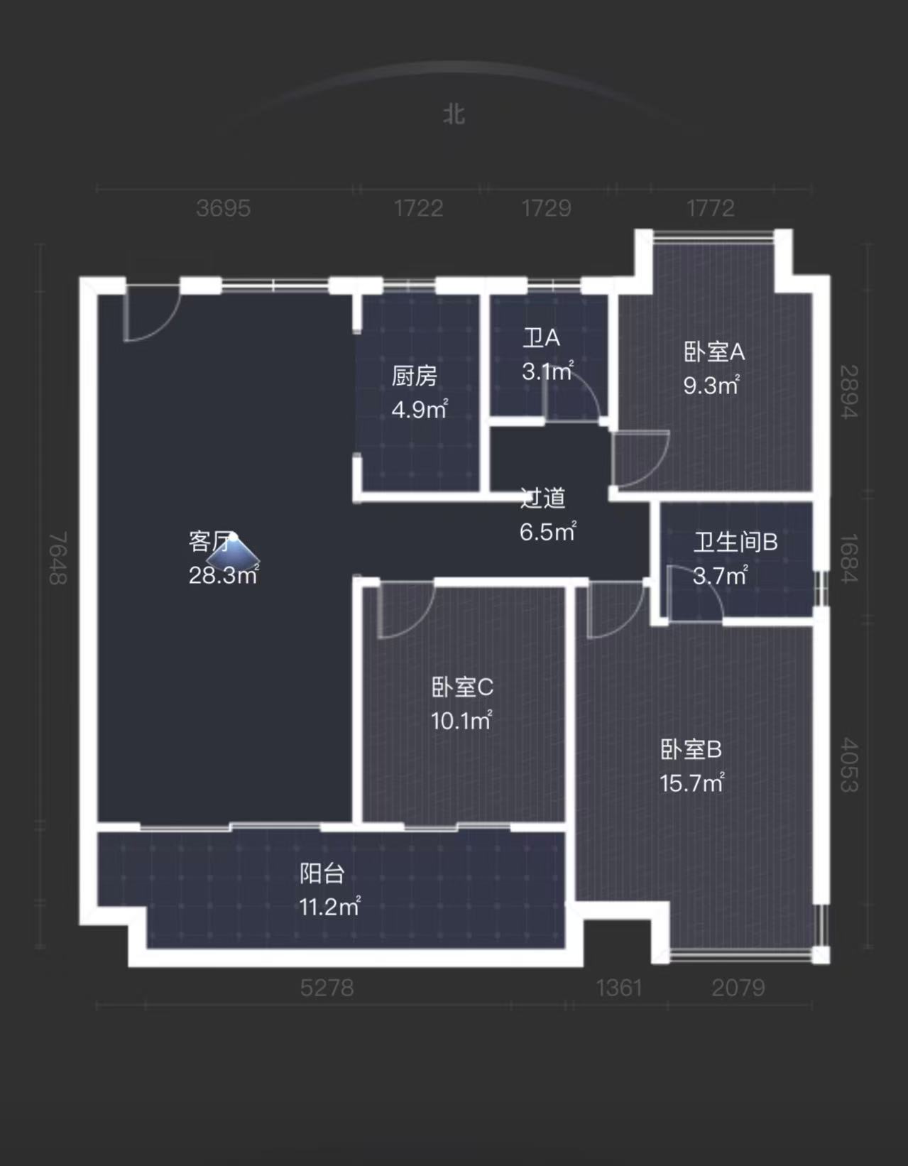 中大城小区  3室2厅2卫    66.8万