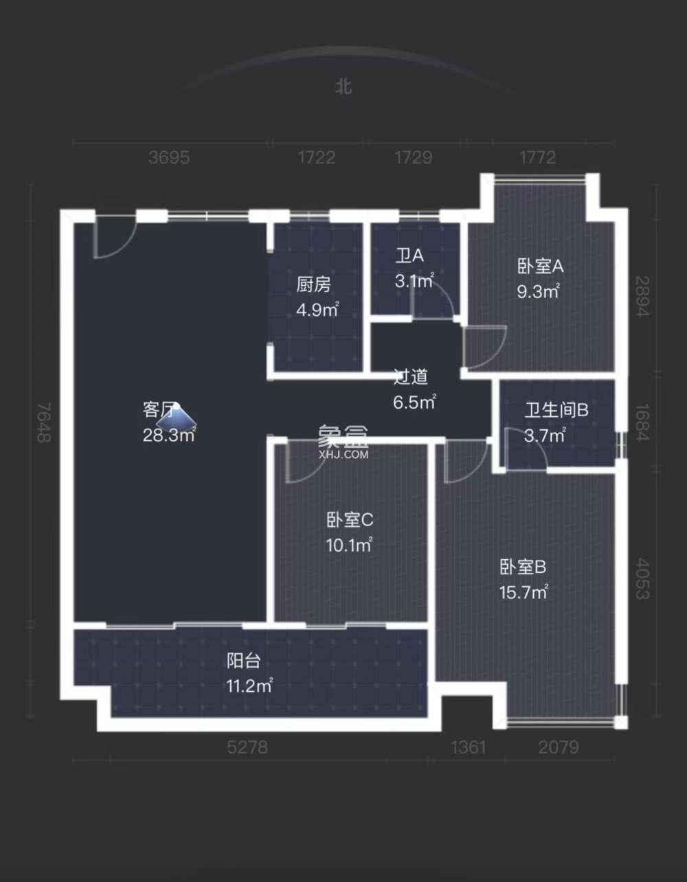 中大城小区  3室2厅2卫    66.8万