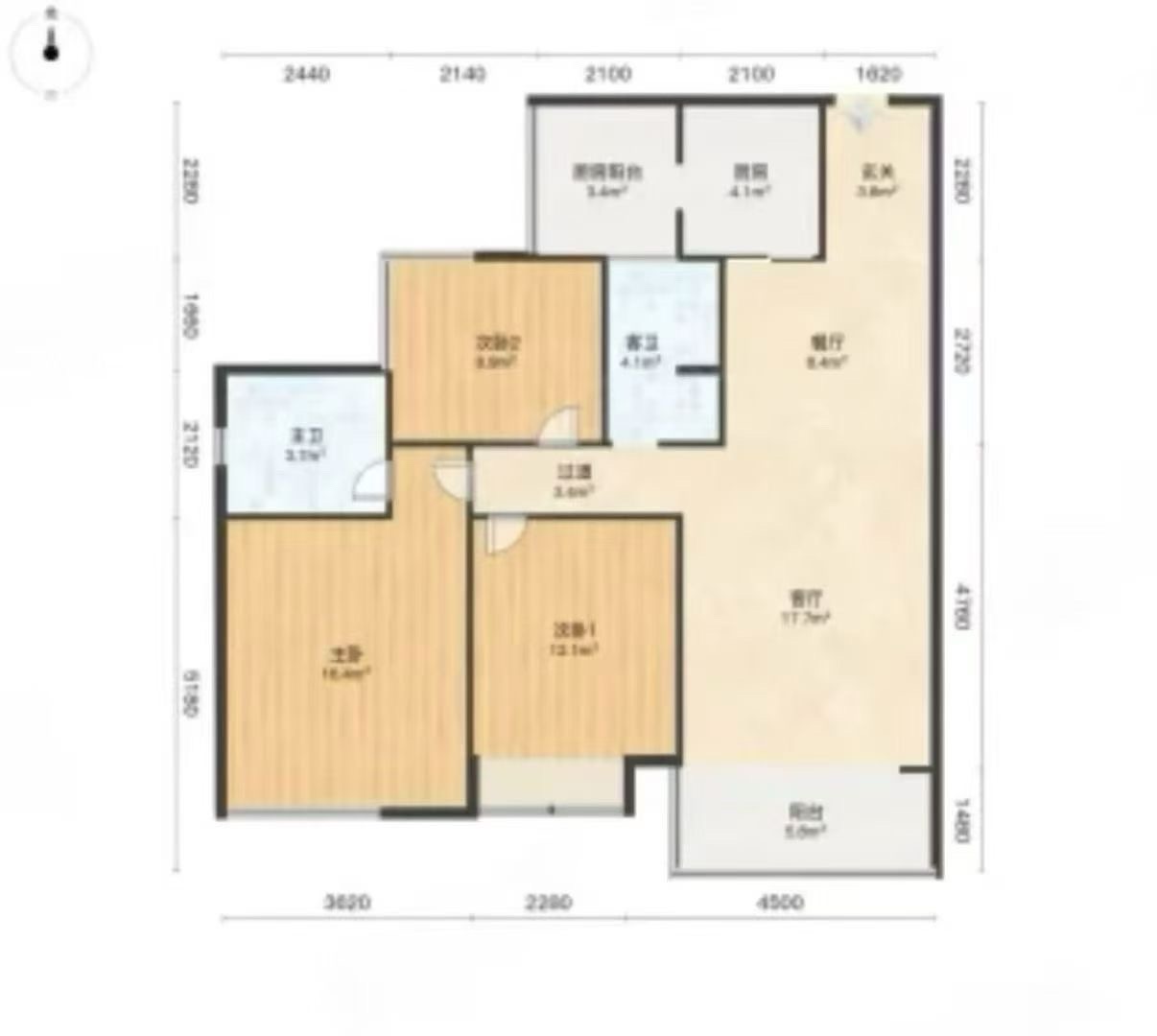 碧桂园翘楚棠 3室2厅2卫 2300.0元/月 碧桂园翘楚棠 3室2厅2卫 2300.0元/月户型图