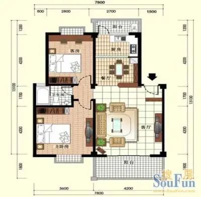 宝泰温泉花园  1室0厅0卫    99.0万室内图