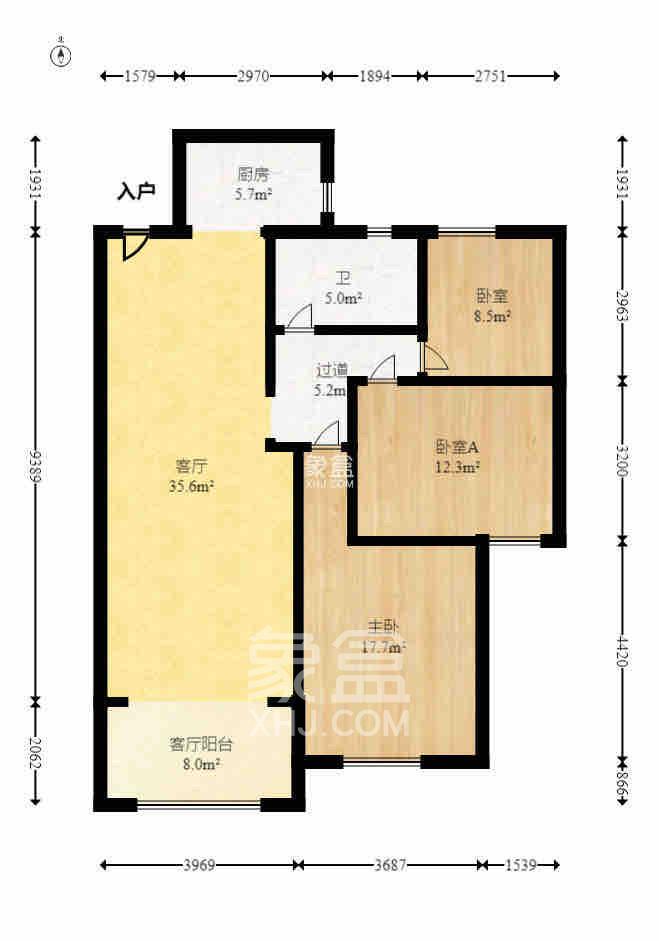 紫晶城 3室2厅1卫 1800.0元/月 紫晶城 3室2厅1卫 1800.0元/月室内图