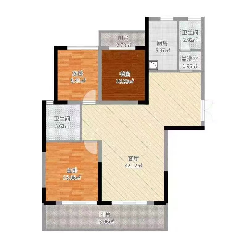 天骄福邸  2室1厅1卫    2600.0元/月户型图