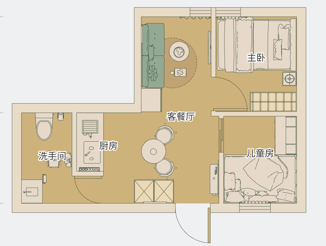 颐和美景花园  1室1厅1卫    38.0万室内图