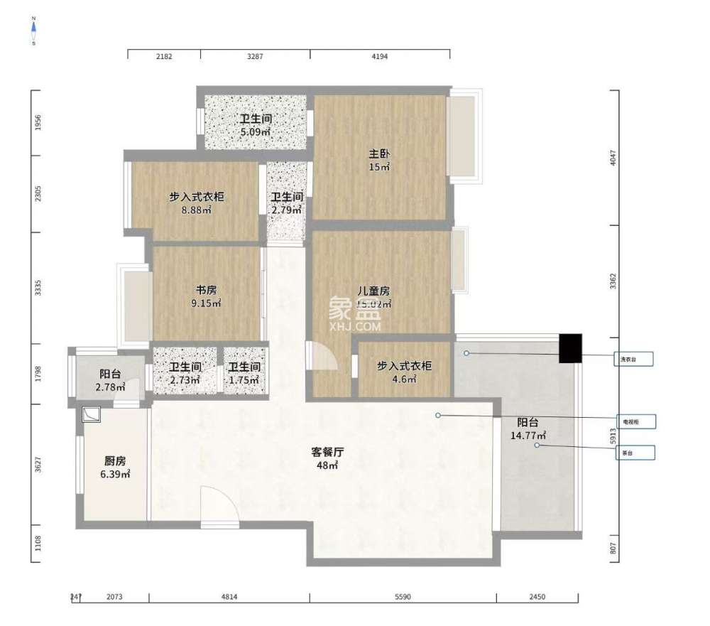 美的城二期  4室2厅2卫    75.8万