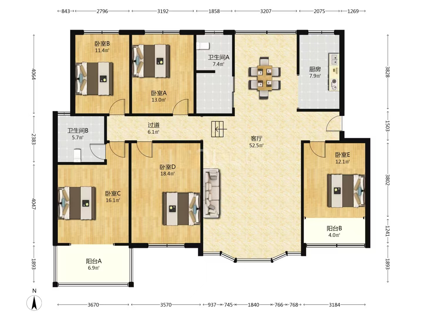 神农小区  5室2厅2卫    96.0万室内图