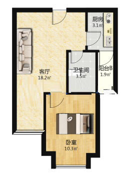新桂公馆 1室1厅1卫 22.8万 新桂公馆 1室1厅1卫 22.8万室内图